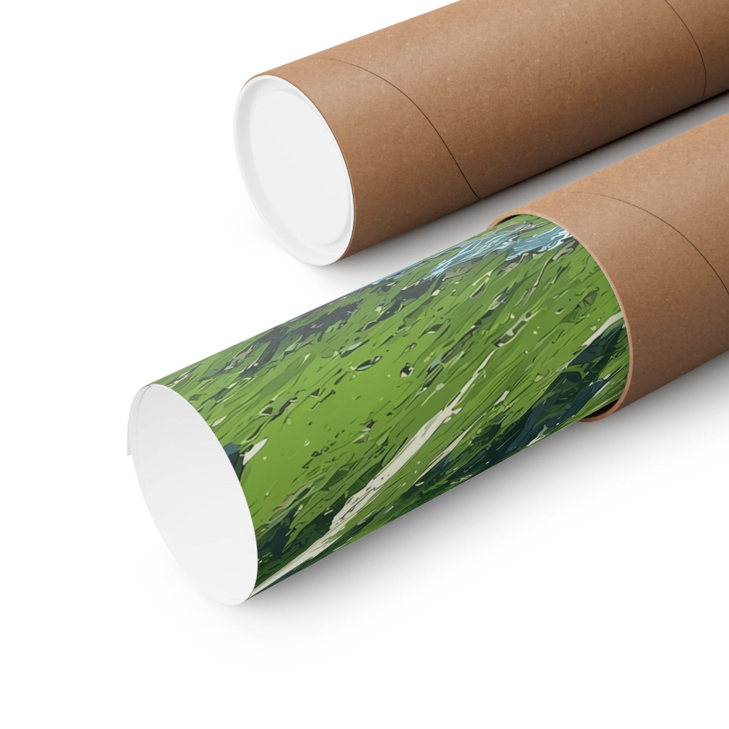 Alpine Journey With a Faithful Companion Poster — Anime Mountain Valley Summer Vertical Print