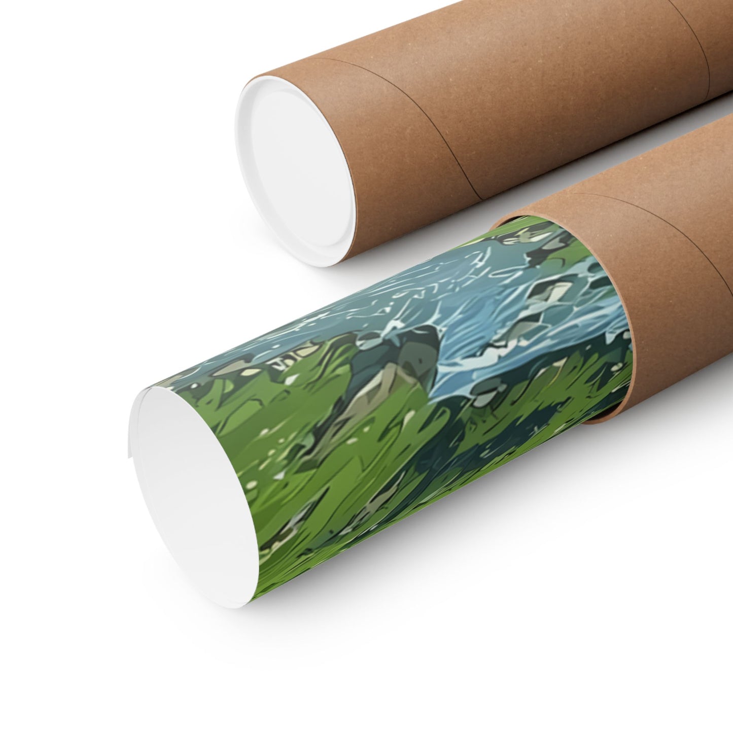 Alpine Journey With a Faithful Companion Poster — Anime Mountain Valley Summer Vertical Print